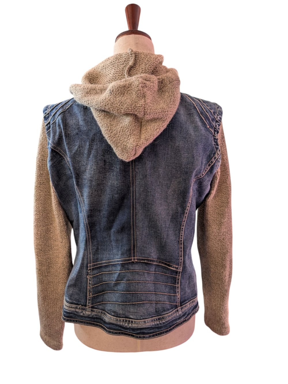 Black Rivet Hooded Jean Jacket - Image 2