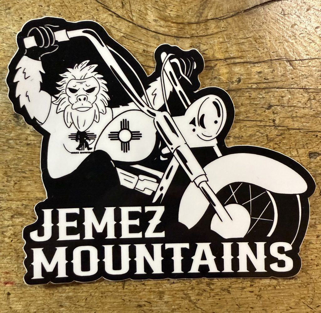 Big Foot Motorcycle Vinyl Sticker Jemez Mountains 4 3/4"x4 3/4"