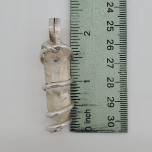 Silver Spiral-Wrapped Crystal Wand Necklace - Size