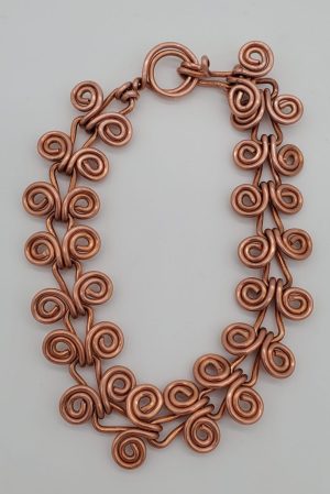 Egyptian Scrollwork Copper Bracelet - Front