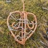 Unique Copper and Silver Abstract Heart Pendant - Moss