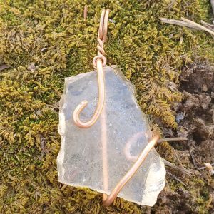Recycled Clear Glass Pendant - Moss