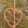 Barbed Wire Heart Copper Pendant - Moss