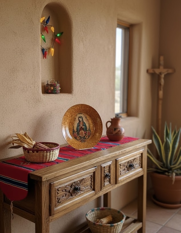 Our Lady of Guadalupe 10” Decoupage Plate | Golden Yellow