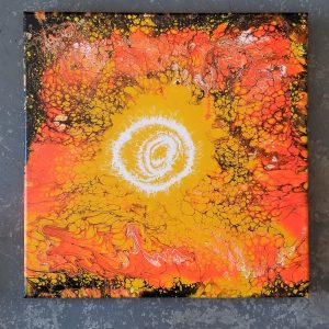 Vibrant Liquid Pour Art on 24×24 Canvas