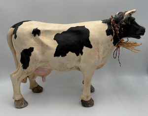 Large Folk Art Holstein Cow Statue – Heavy 9 lb Country Decor